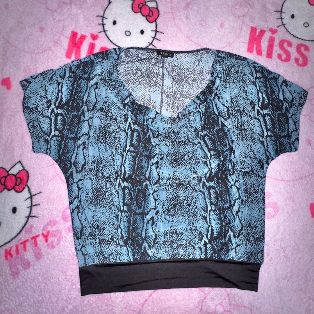 y2k trashy snake print top